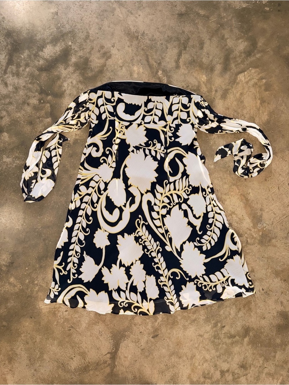 Ann Taylor 100% Silk Strapless Floral Dress Black Ivory Size 6 - Picture 9 of 9